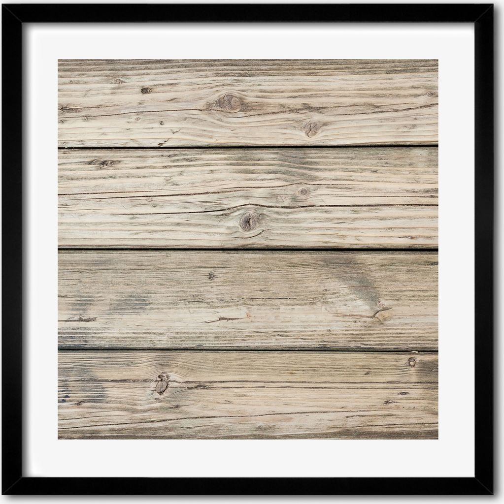 Bild - 50 cm x 50 cm - MDF - Rahmen, Wandkunst - Hölzerner Hintergrund