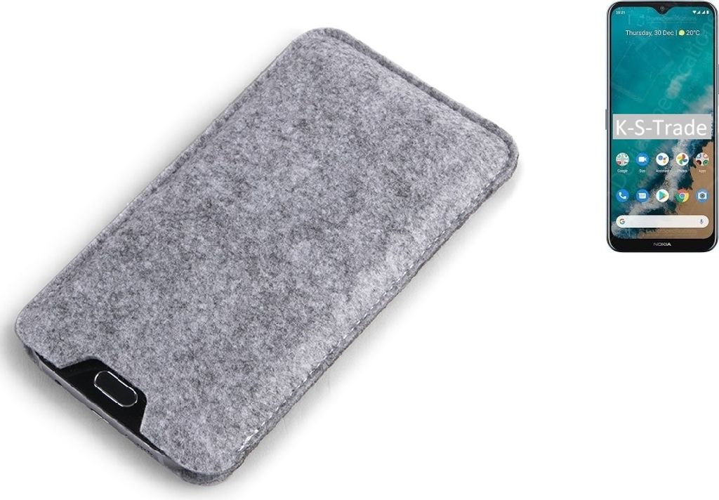 K-S-Trade Filz Handyhülle kompatibel mit Nokia G50 Schutzhülle Filztasche Filz Tasche Case Sleeve Handy Hülle Filzhülle grau
