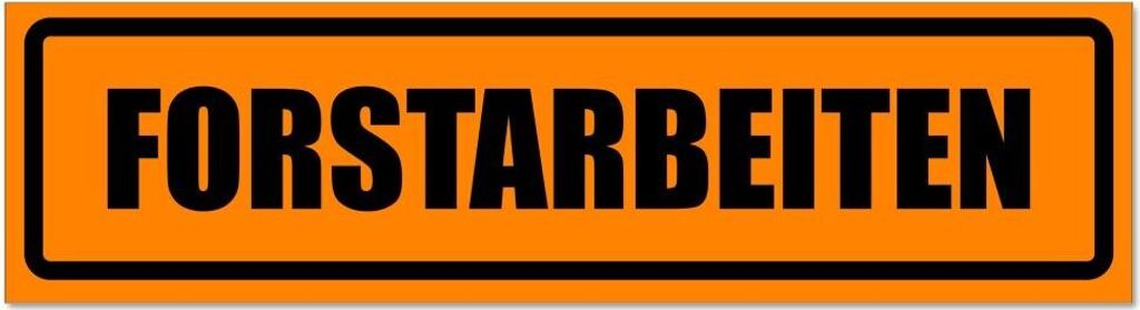 Kiwistar - Autoaufkleber - Orange - Schwarz - 30 x 8 cm - Forstarbeiten invertiert - Hinweis Aufkleber Sticker für Auto, Kfz, Fahrrad, PKW, LKW