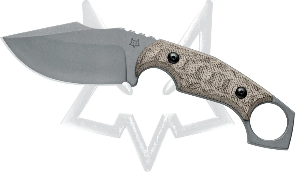 Couteau de poche fixe robuste Fox Thumper avec manche Micarta vert