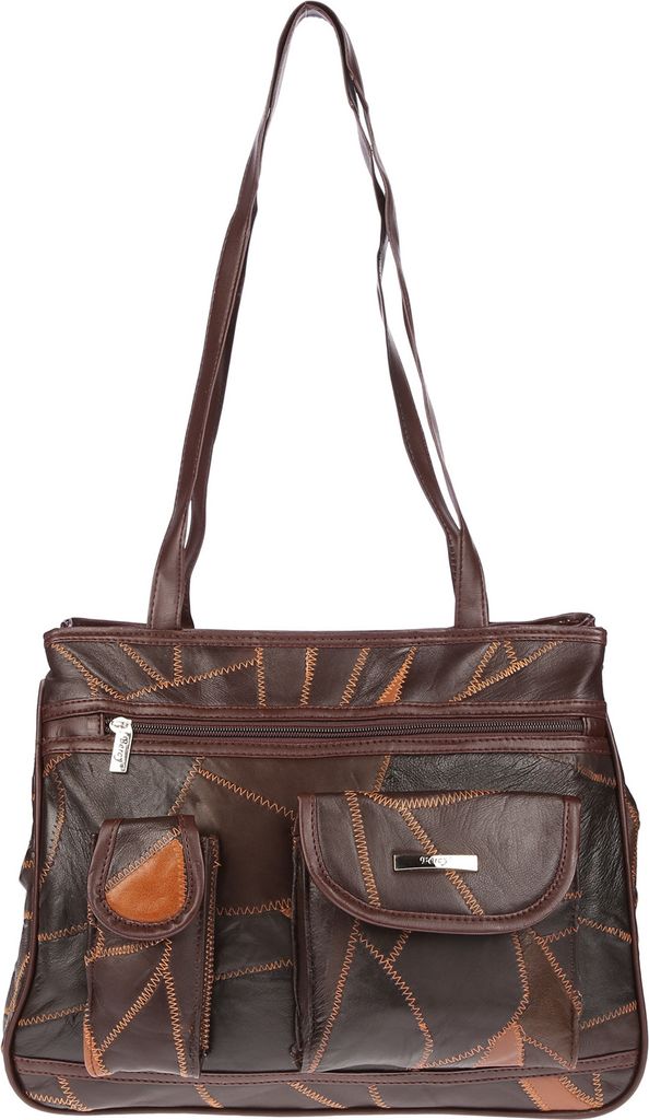 Christian Wippermann Große echt Leder Damen Shopper Schultertasche Umhängetasche Tasche Braun