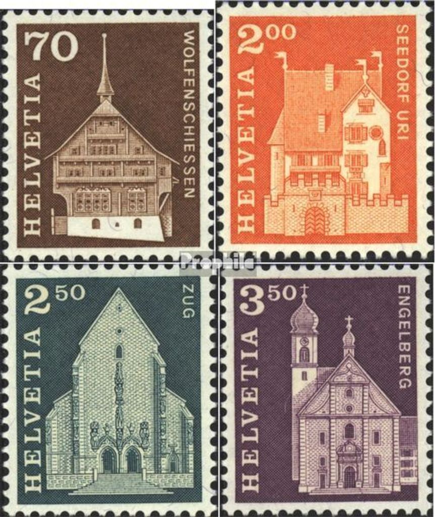 Briefmarken Schweiz 1967 Mi 862-865 (kompl.Ausgabe) gestempelt Städte