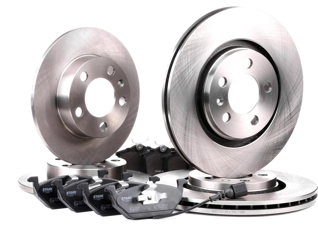 STARK Bremsen Set Hinten Vorne Bremsscheiben und Beläge für VW Golf IV Schrägheck (1J1) 232 279,7mm
