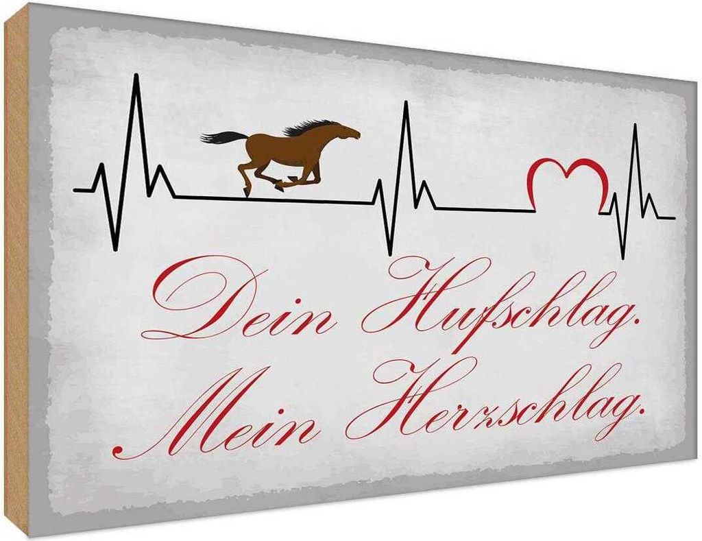 vianmo Holzschild 30x40 cm Pferd dein Hufschlag Herzschlag Tier Haustier