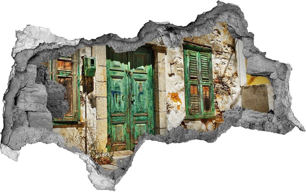 Selbstklebender Loch-3D-Aufkleber 95x73 cm griechische Straße