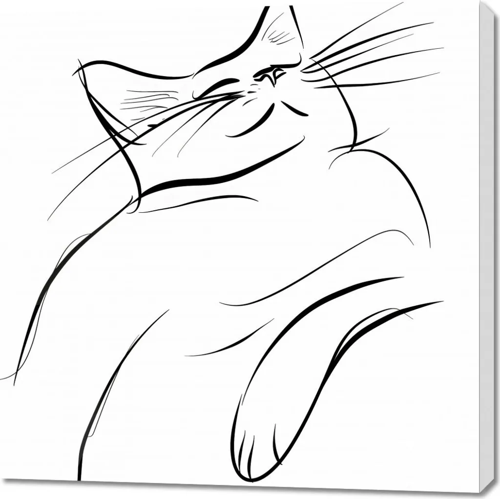 L'Arte della Soddisfazione Felina | Quadro 90x90 per la Tua Casa