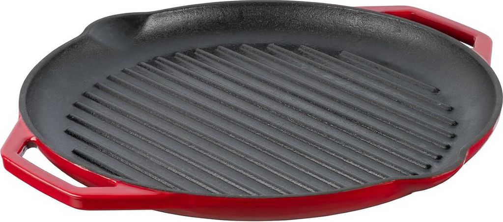 Gusseisen Grillpfanne - rot - emailliert - beste Qualität