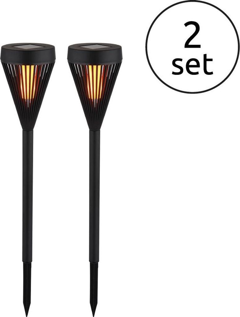 GLOBO 36705-2 Solarleuchte Kunststoff schwarz matt, 6x LED Produktbild 