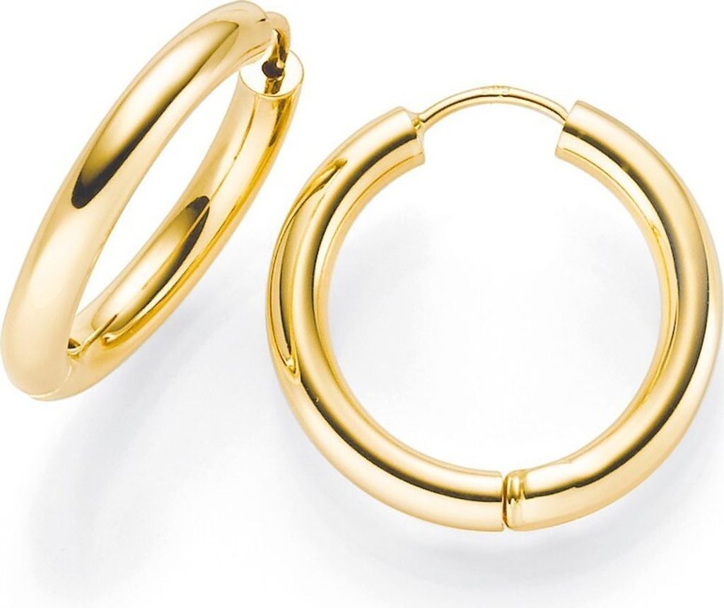 Creole Creolen 21x3mm 585 Gold Gelbgold Ohrringe Ohrschmuck rund Goldohrringe