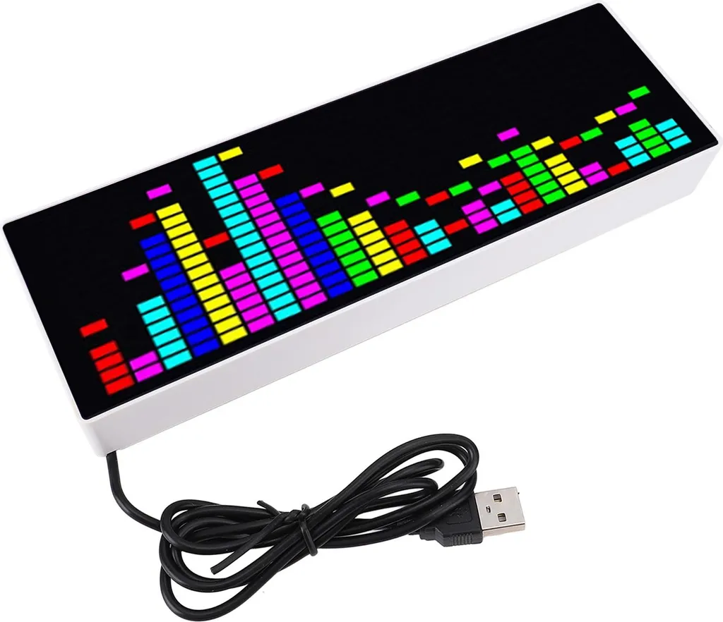 Spectre Musical LED Multicolore Alimenté par USB avec Horloge Intégrée - 2