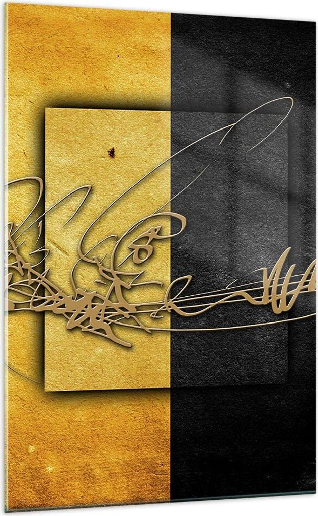 Bilder auf glas - Einteilig - Geometrisch figuren kreis quadrat - 70x100cm - Glasbilder - Wandbilder - Bilder - Wanddekoration aus Glas - Glas Bild...