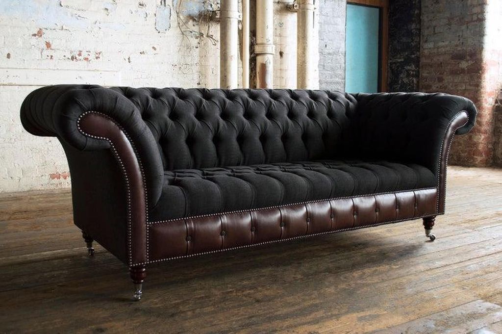 Klassische Luxus Barock Rokoko Sofa Couch Chesterfield Sofa Textil Leder Couch