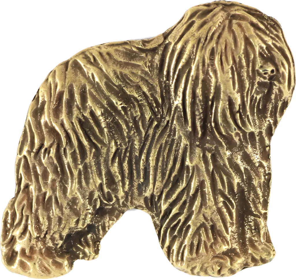Bijou Berger Polonais de Plaine : Broche Dorée Unique Création Art-Dog