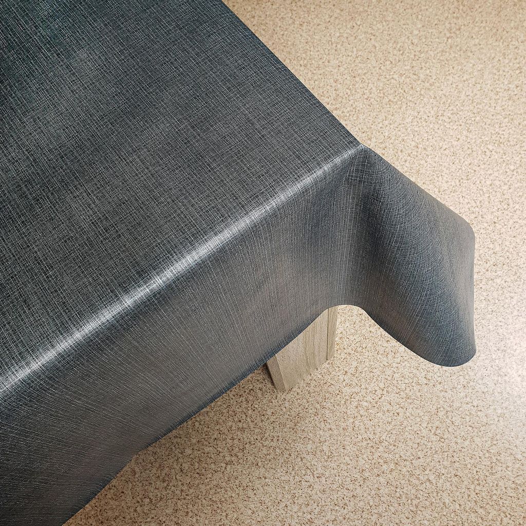 Wachstuchtischdecke 140x260 cm - Sharon Anthrazit - Wachstischdecke mit wasserabweisender und lebensmittelecht PVC-Beschichtung - Outdoor-Tischdeck...