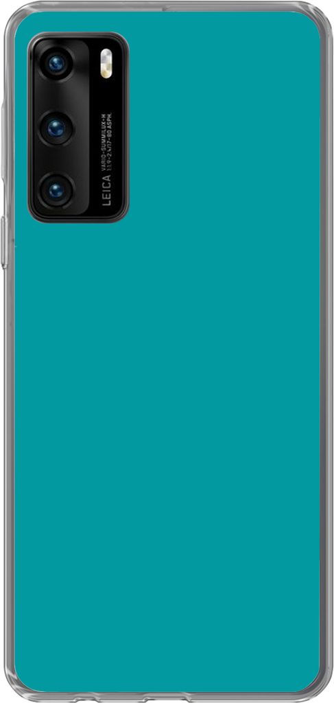 MuchoWow Handyhülle Schutzhülle Hülle für Telefoonhoesje Huawei P40 Blau - Unifarben Silikon Softcase Handy Hülle - Handytasche