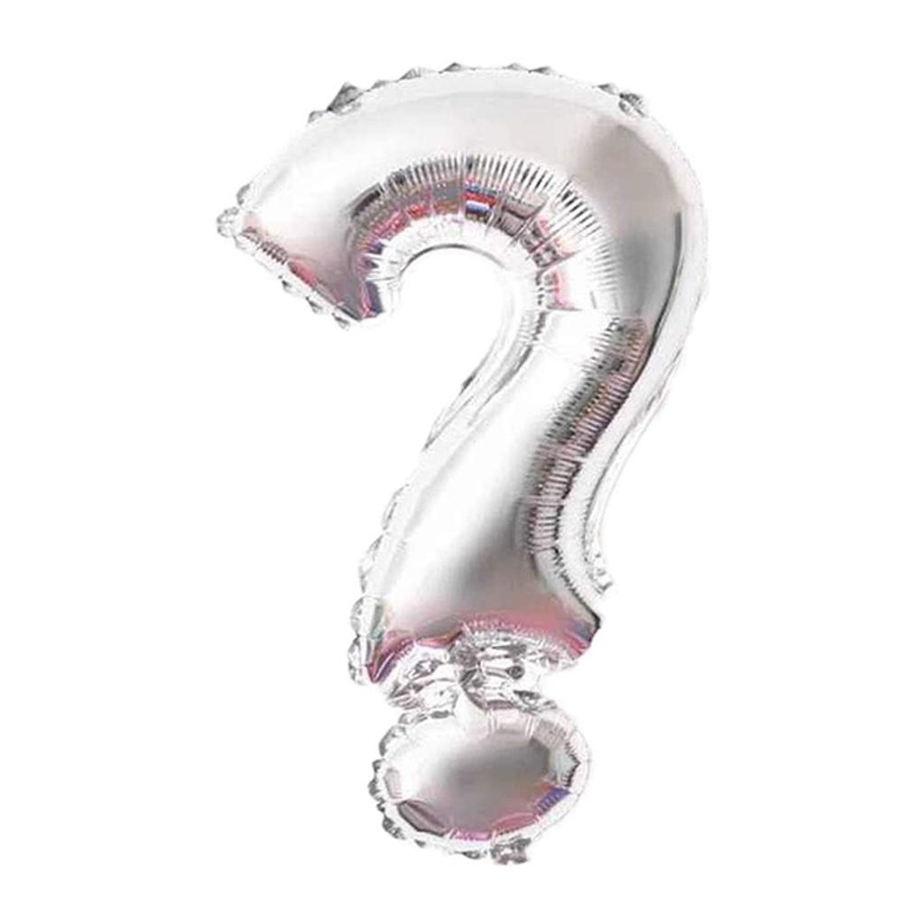 Fóliový balón s otáznikom ? , strieborný, cca 40 cm, na Obrázok produktu 