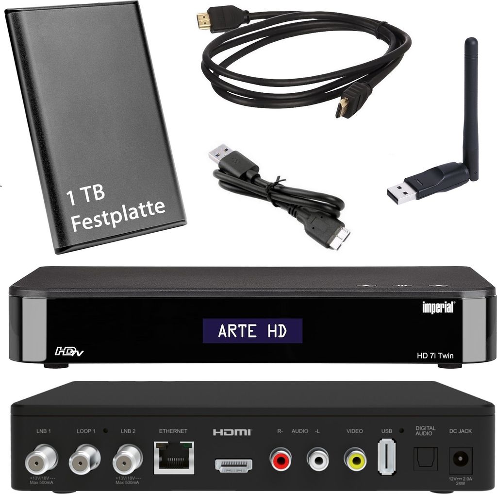 HD TWIN SAT RECEIVER - Imperial HD 7i mit 1TB Festplatte Produktbild 