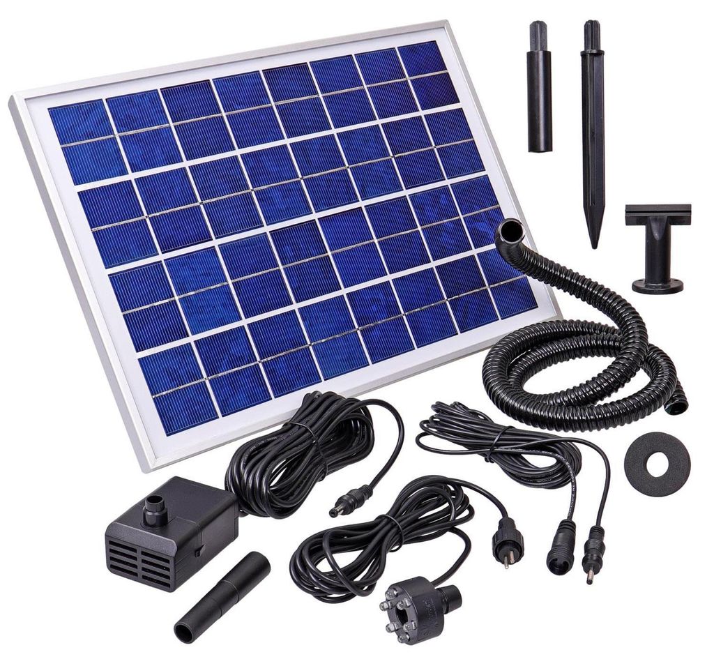 CLGarden Solar Springbrunnenpumpe NASP4-S Set mit Akku LED Produktbild 