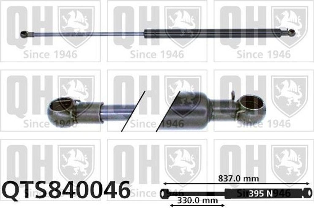 QUINTON HAZELL QTS840046 Gasfeder Heckklappendämpfer für CITROËN XM (Y4) 837mm