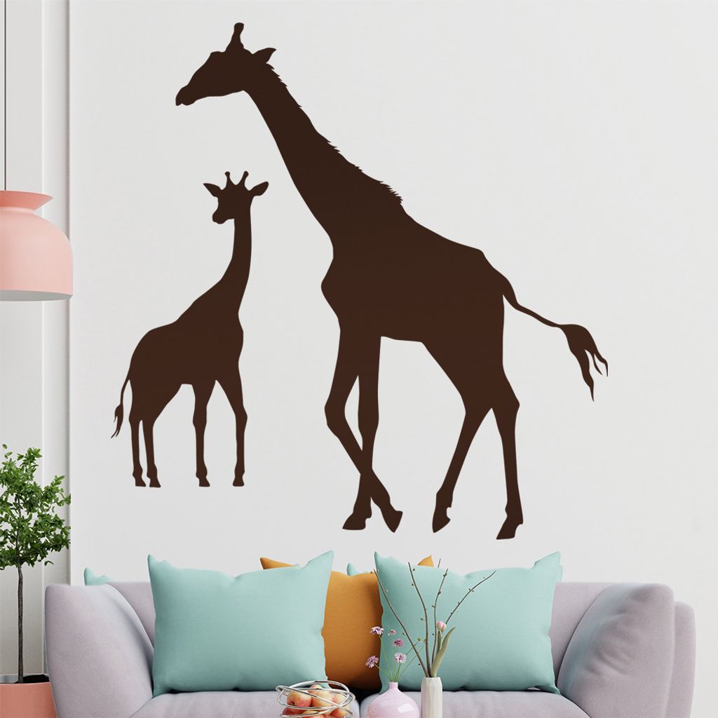 KIWISTAR Giraffe Afrika Silhouette Umriss Wandtattoo in 6 Größen - Wandaufkleber Wall Sticker - Dekoration, Küche, Wohnzimmer, Schlafzimmer, Bad...