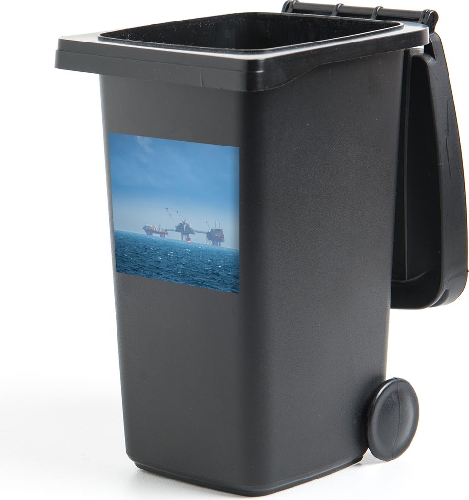 MuchoWow Mülltonnenaufkleber Nordsee - Schottland - Nebel 40x40 cm - Abfall-Aufkleber - Container - für Abfallcontainer