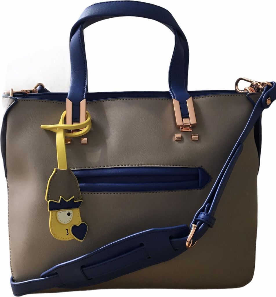 Liu Jo Handtasche Damen Shopper Kunstleder Stoff Graublau N16121E0014-63801