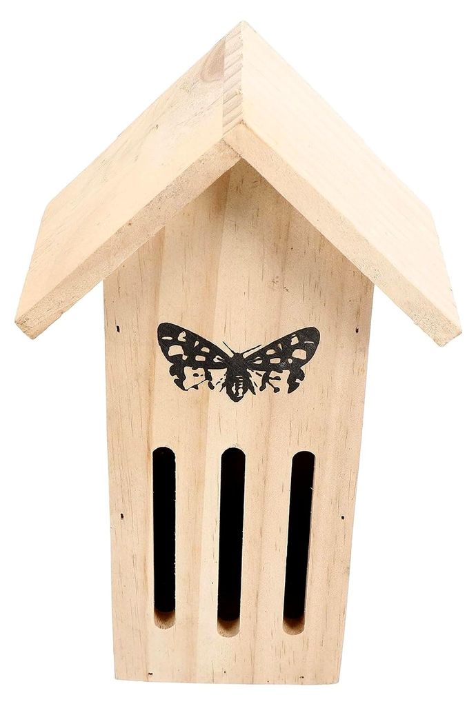 Hängendes Schmetterlingshaus aus Naturholz mit Futterstelle für Garten und Terrasse