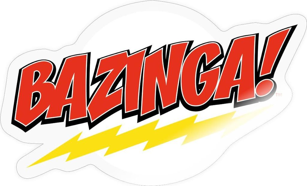 Spreadshirt The Big Bang Theory Bazinga Sticker Aufkleber, 10 x 10 cm, Transparent glänzend