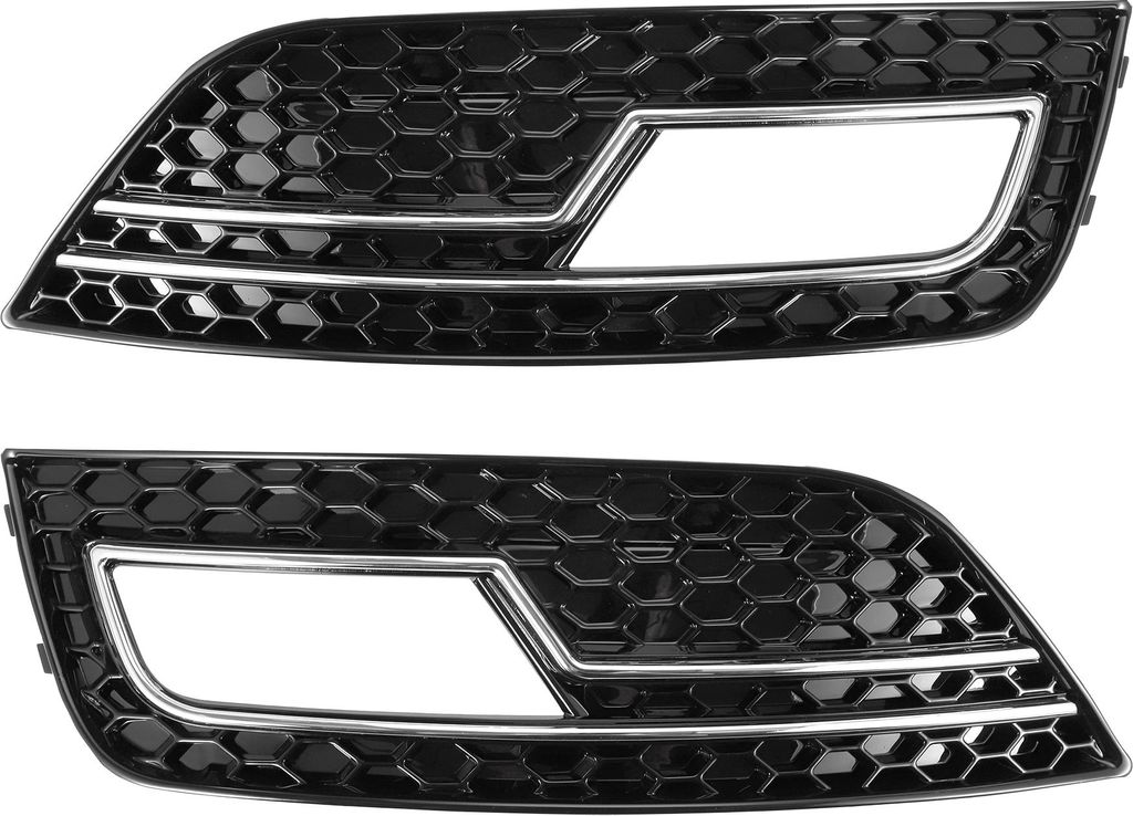 1 Paar Nebelscheinwerfergrill für Audi A4L B9 S4 RS4 2013-2016 Robustes ABS Schwarz Vorne Links Rechts Vorne Untere Stoßstange Nebelscheinwerfera...