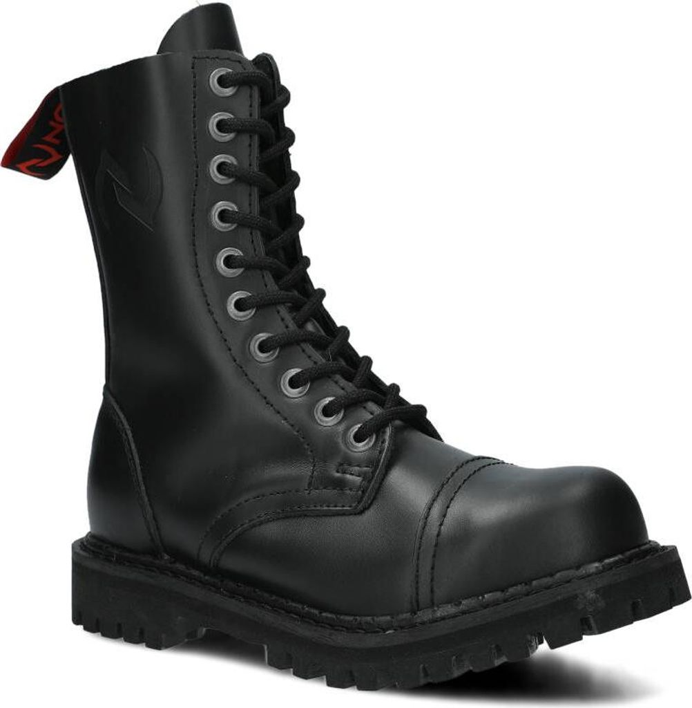 NAGABA Stahlkappenschuhe Damen Herren Stiefel 10-Loch - Leder - Schwarz - 48