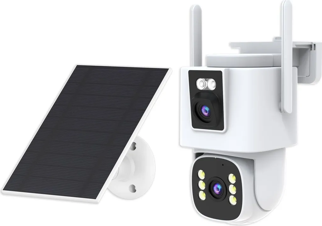 INF Telecamera di sicurezza 4G a doppia lente con energia solare - Versione US
