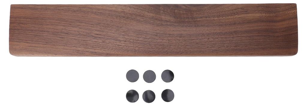 Tastatur-Handballenauflage aus Walnussholz für Tastaturen mit 104 Tasten, ergonomische Handfläche, rutschfest, bequem beim Tippen, Gaming, 17,32 cm