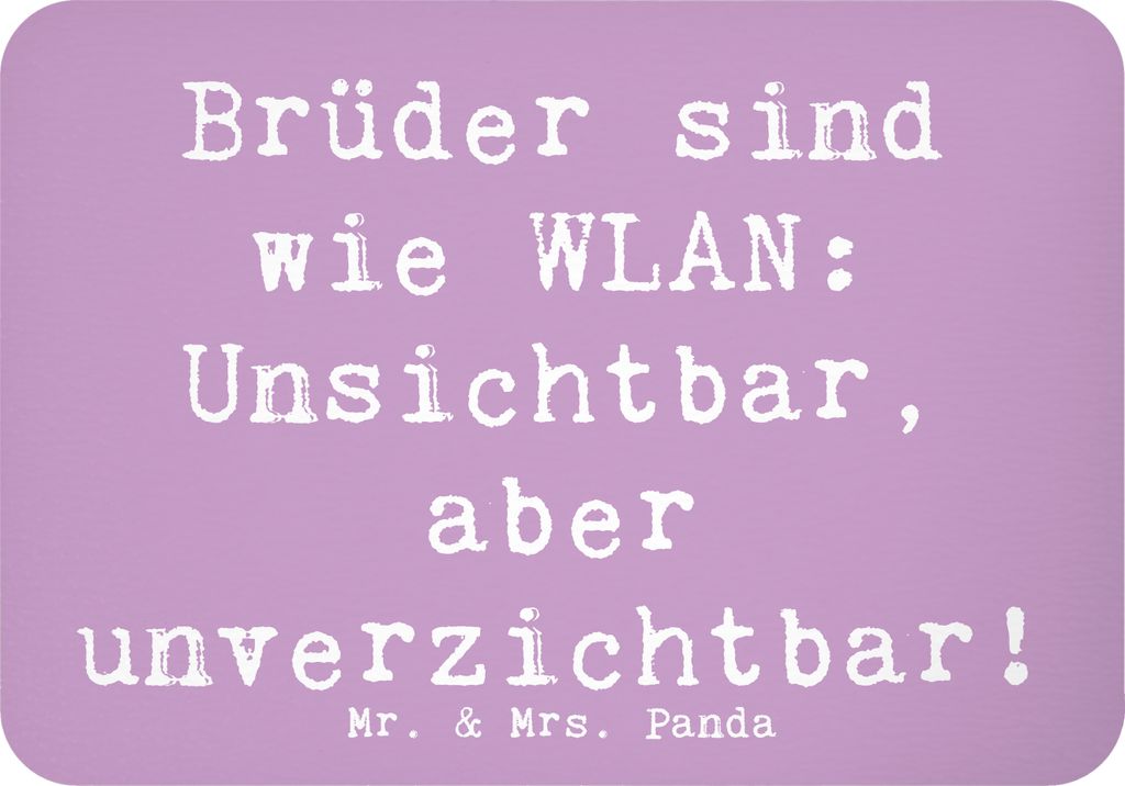 Mr. & Mrs. Panda magnet Spruch Bruder WLAN - Lavendeltraum - Geschenk, handgemacht, Großer, Weihnachten, Kühlschrankmagnet, holzmagnet, haftmagne...