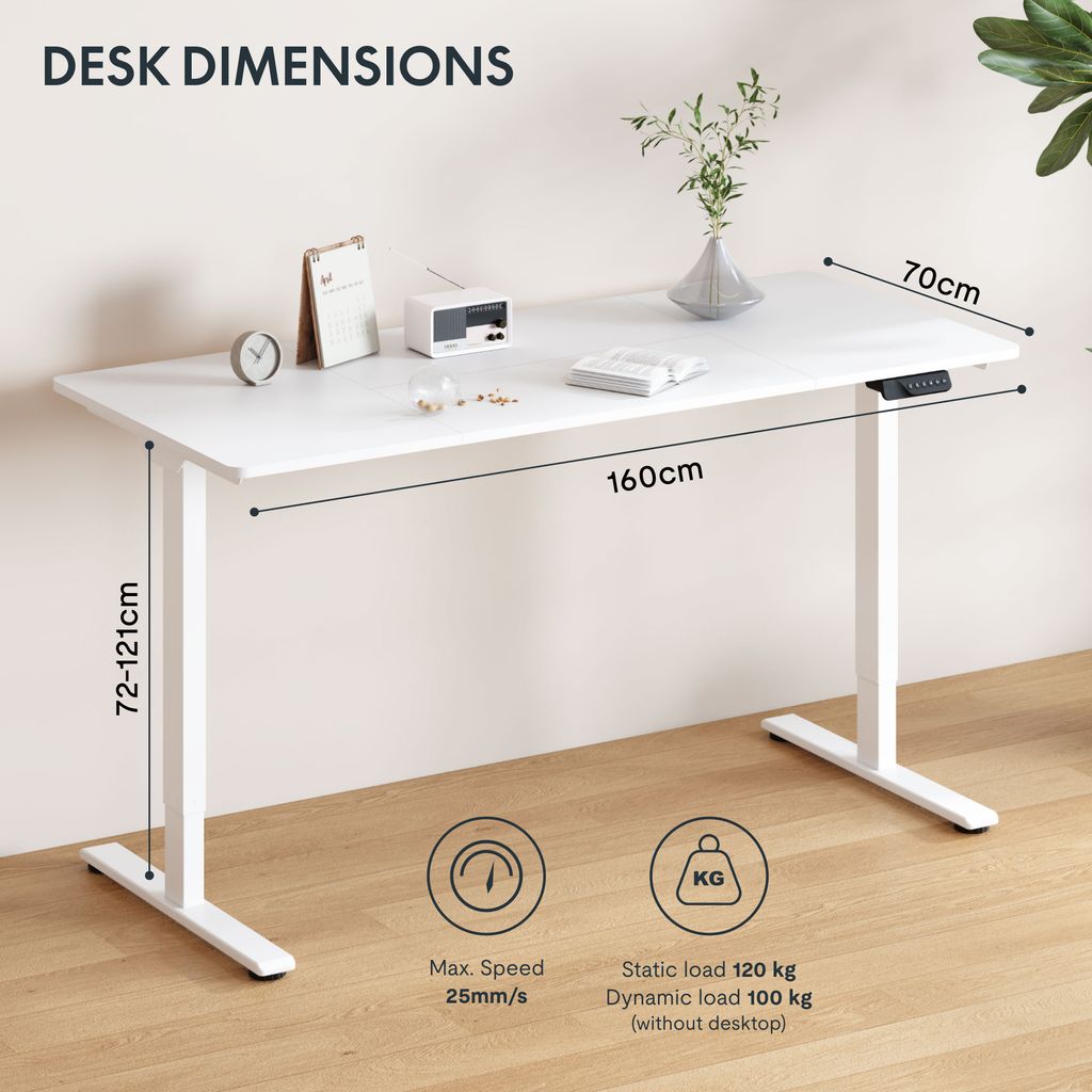 FLEXISPOT Höhenverstellbarer Schreibtisch 160x70cm-mit 2 Produktbild 3