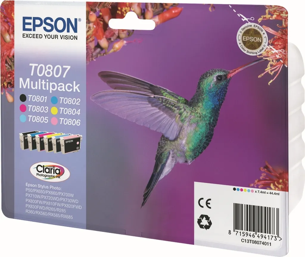 Cartouche d'Encre Epson T0807 Multipack Colibri Série C13T08074011
