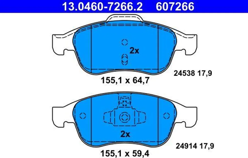 Plaquettes ATE 440603905R Haute Résistance pour Freinage Disque Stable