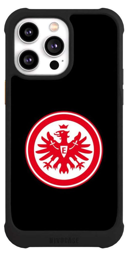 NIVOCASE Hülle für Apple iPhone 14 Pro Max Stoßfeste Handyhülle NIVOmax Case Schwarz Adler Eintracht Frankfurt SGE