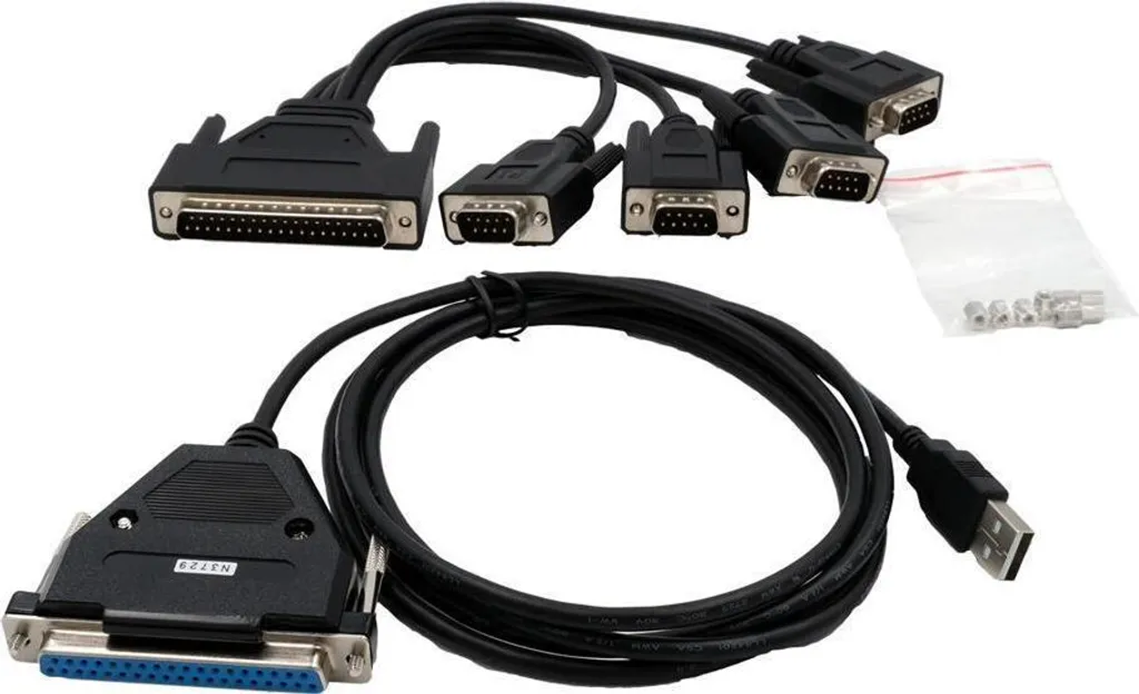 EXSYS EX-1324-37P Câble Série USB 2.0 vers 4S avec Connecteur 37 Broches