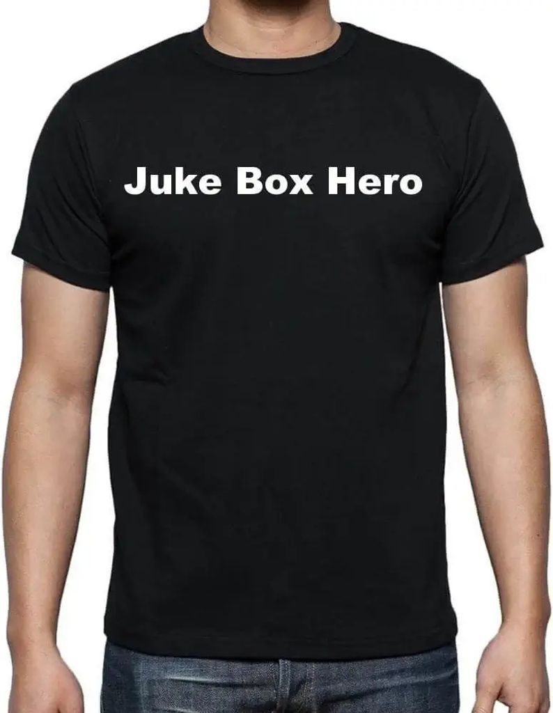 Herren Grafik T-Shirt Jukebox-Held – Juke Box Hero – Öko-Verantwortlich Vintage Jahrgang Kurzarm Lustige Druck Geburtstag Geschenk Mann