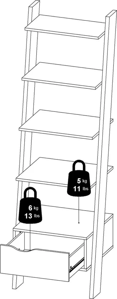 Meuble Bibliothèque Design Scandinave Blanc et Chêne avec Tiroir H180 - 10