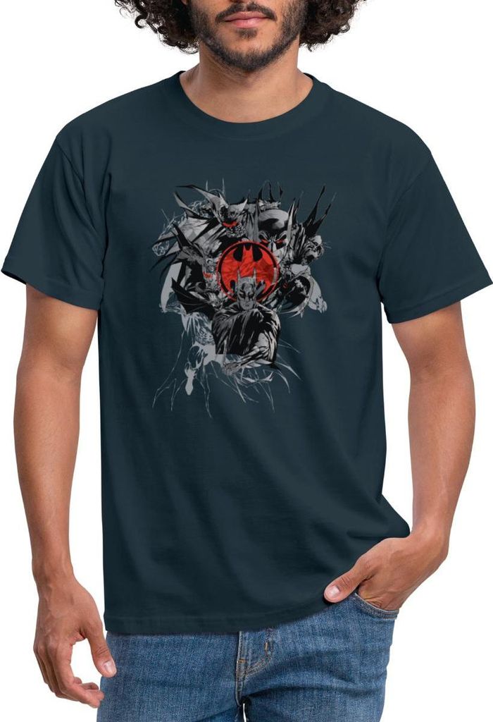 Spreadshirt DC Comics Batman Fledermaus Dark Knight Männer T-Shirt, 3XL, Navy