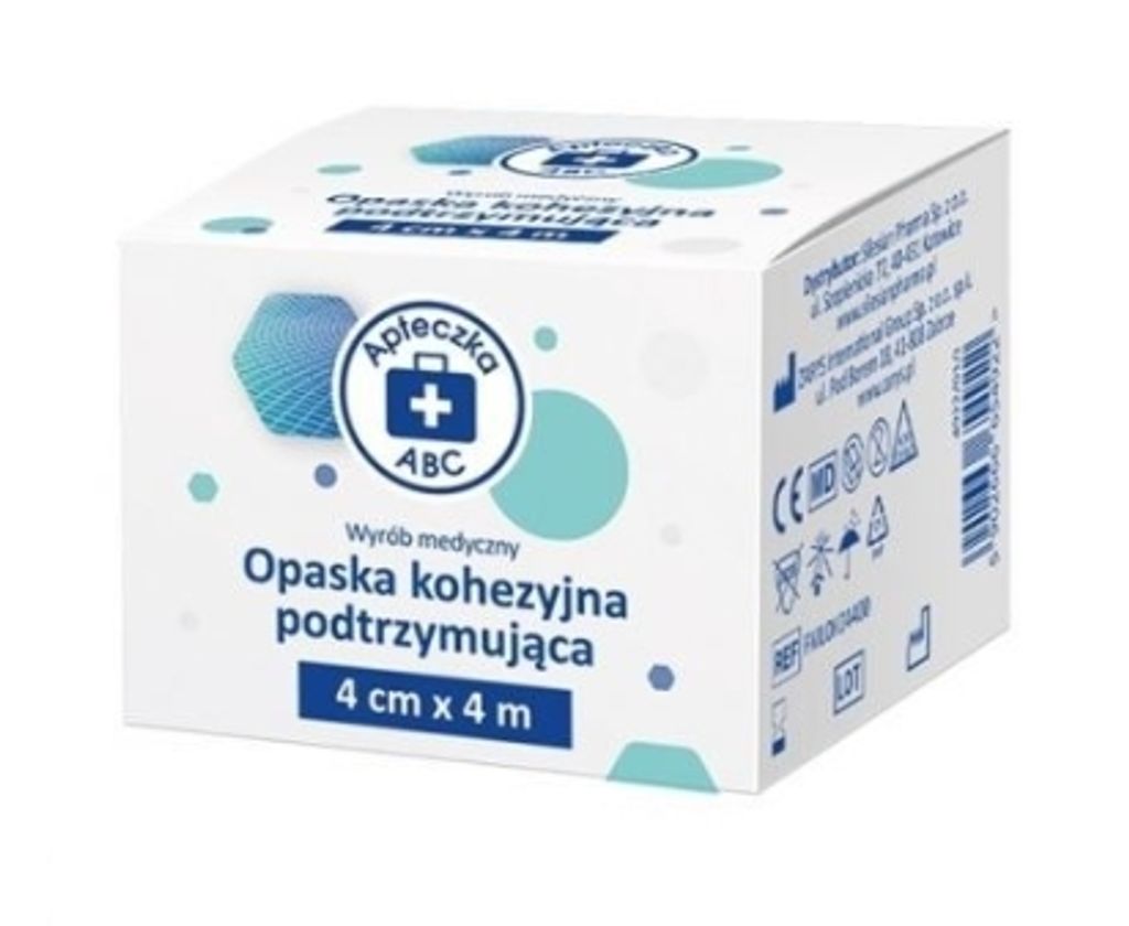 Apteczka ABC Kohezyjna opaska podtrzymująca 4 cm x 4 m, 1 sztuka