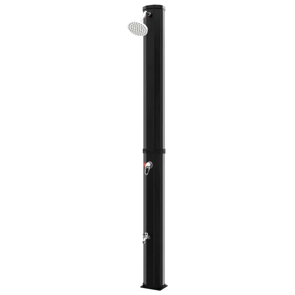 Douche de Jardin Solaire 35L avec Mitigeur et Rinçage Pieds Noir