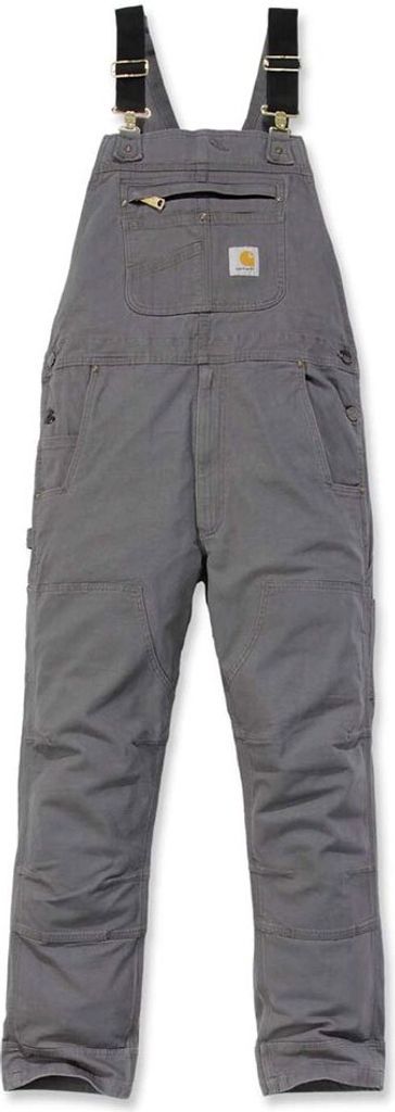 Carhartt 102987 Rugged Flex Relaxed Fit Canvas Bib Overall Gravel W44