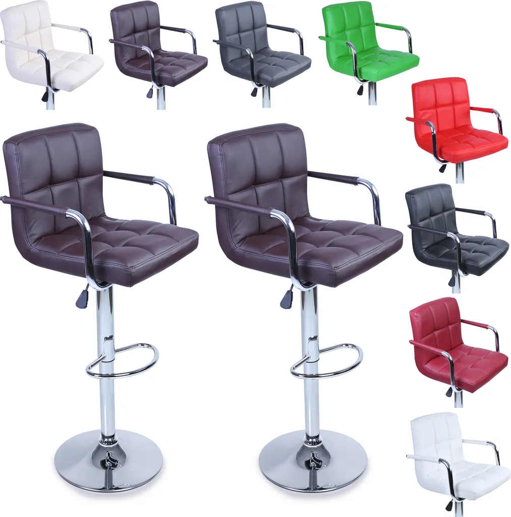 Offerta Set 2 Sgabelli Bar TRESKO Marroni: Regolabili e Facili da Pulire