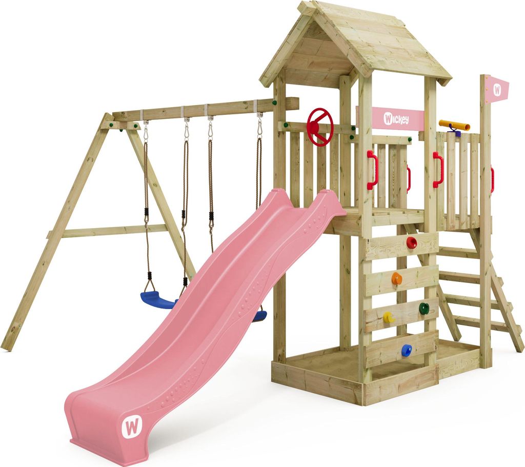 Tour de jeux WICKEY MultiFlyer avec toit en bois, Image du produit 