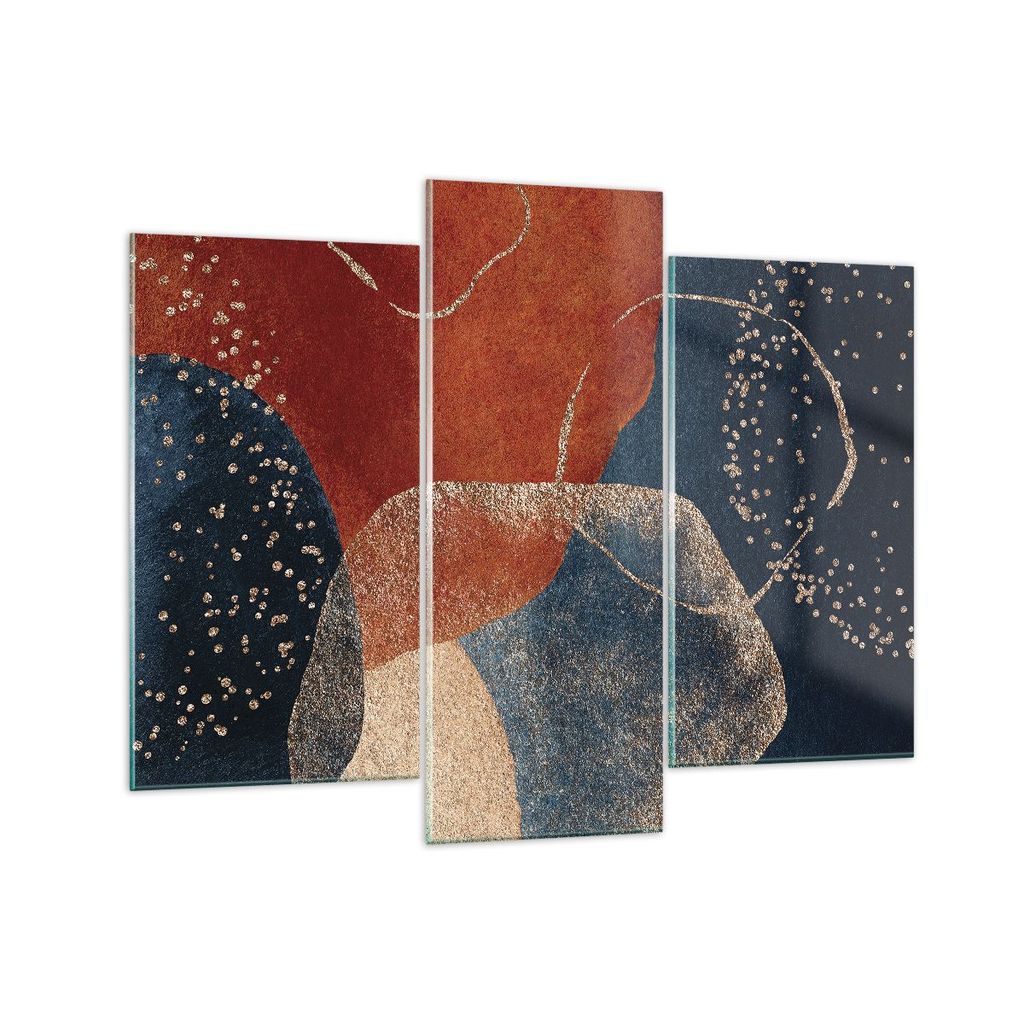 Bilder auf glas - 3 Teile - Die Farben Formen Geometrie - 130x100cm - Glasbilder - Wandbilder - Bilder - Wanddekoration aus Glas - Glas Bilder - Wa...