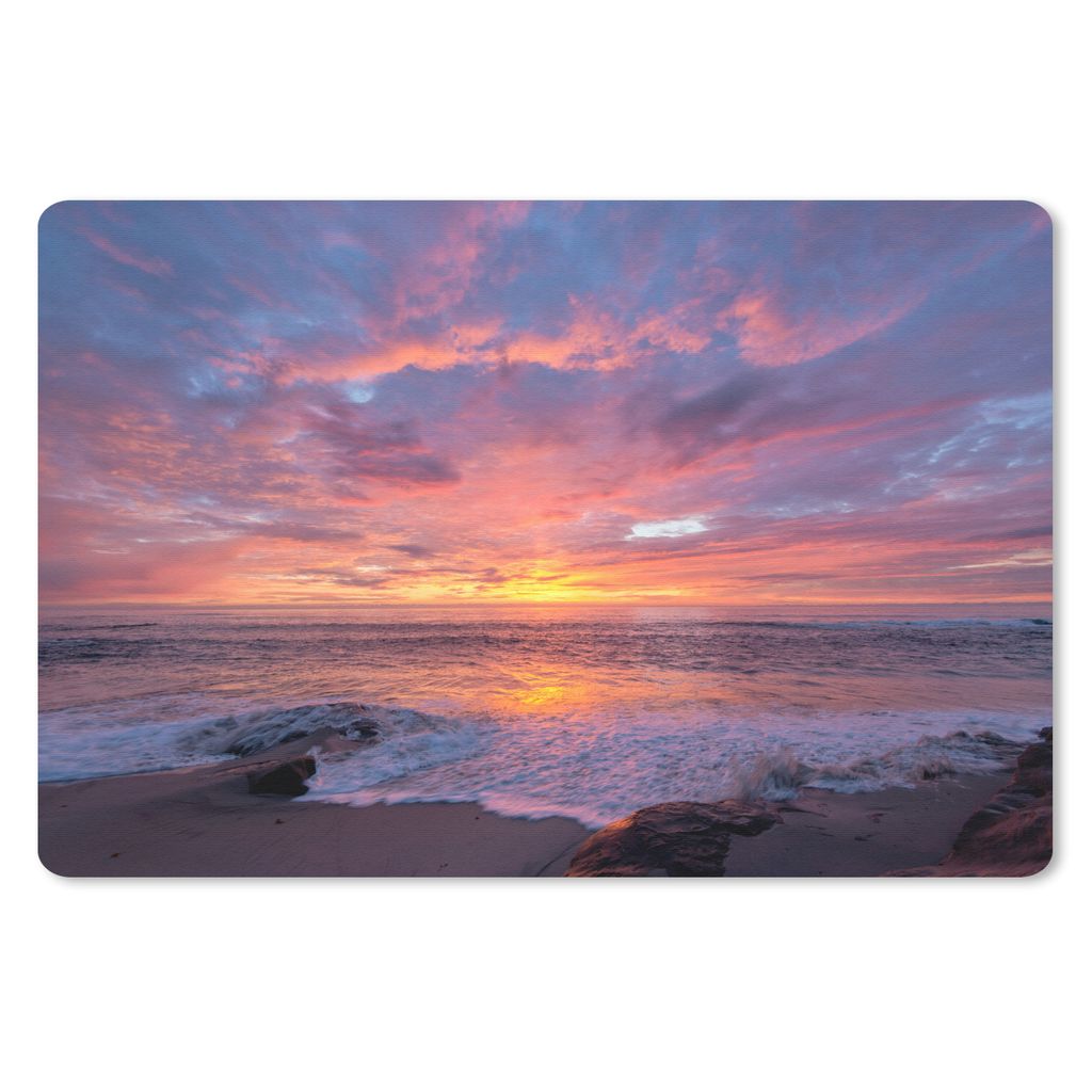 MuchoWow Mauspad Mousepad Strand - Meer - Sonnenuntergang 27x18 cm - Mousepads - Maus Mat - Pad - Mausunterlage - Büroartikel - Desk Matten