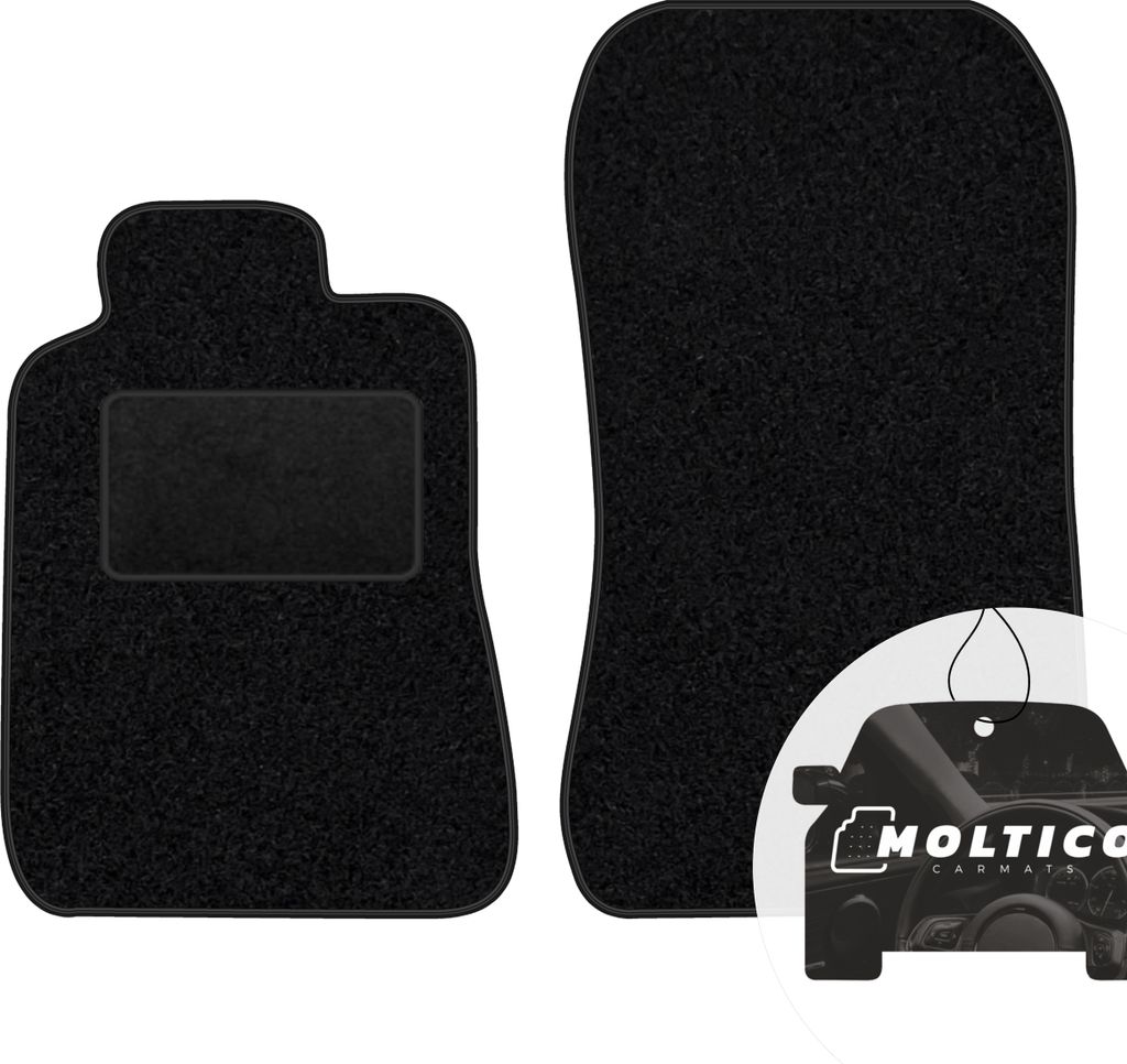 moto-MOLTICO Vorne Fußmatten Auto Velours Autoteppiche Schwarz Automatten Set 2-teilig passend für Mercedes-Benz C-Klasse W202 1993-2000