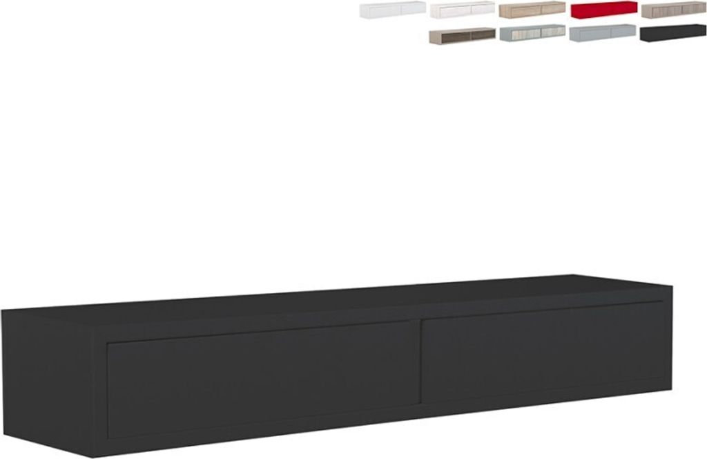 Wandregal mit 2 Schubladen modernes Wohnzimmer Design Produktbild 